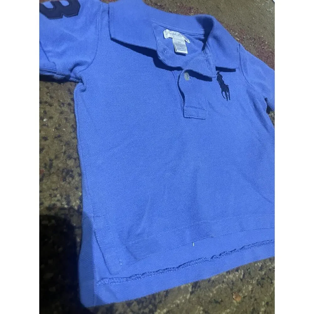 RALPH LAUREN‎ BABY BOYS BLUE POLO SHIRT SIZE 9 Month